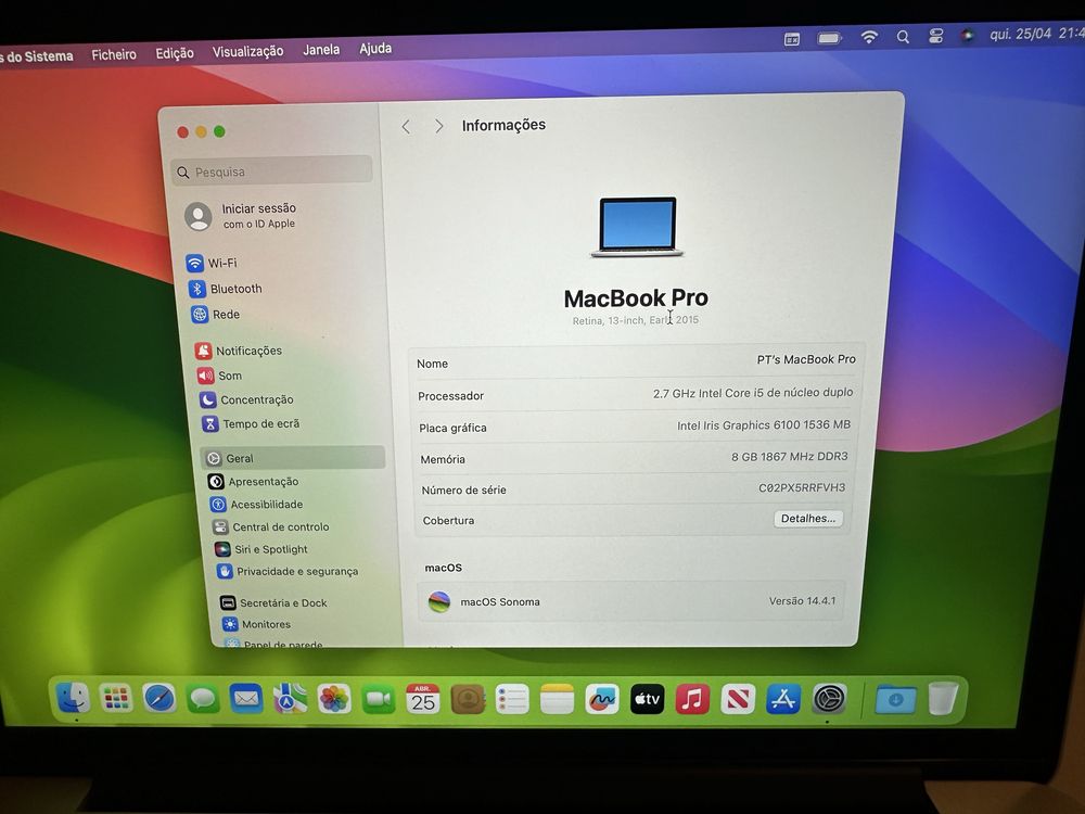 Boa macbook pro 2015 retina 13inch 2.7 GHz