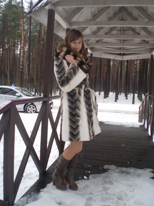 Шуба стрижений бобер і норка біла