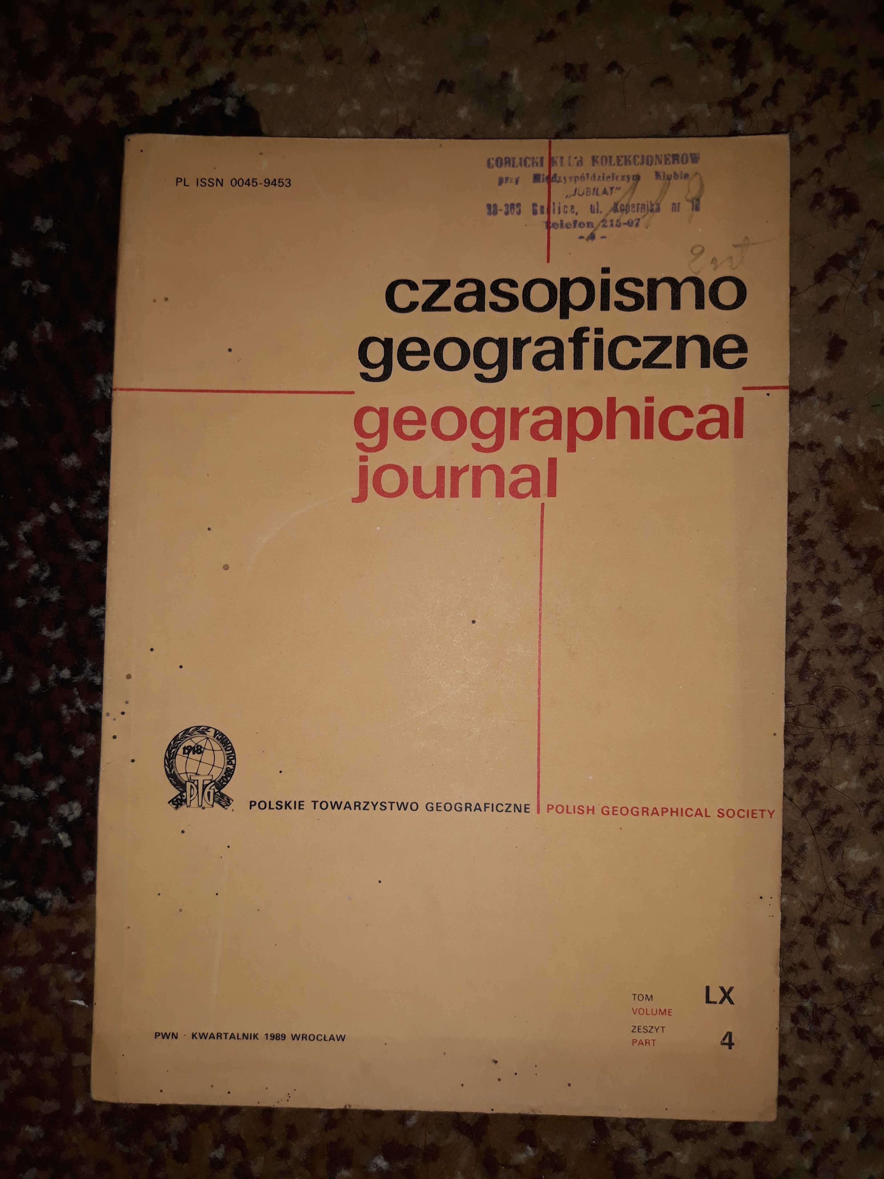 Czasopismo geograficzne rocznik 1989 numer 4