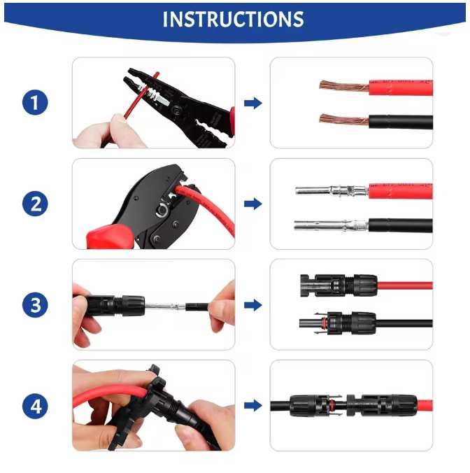 Alicate cravar fichas paineis solares MC4