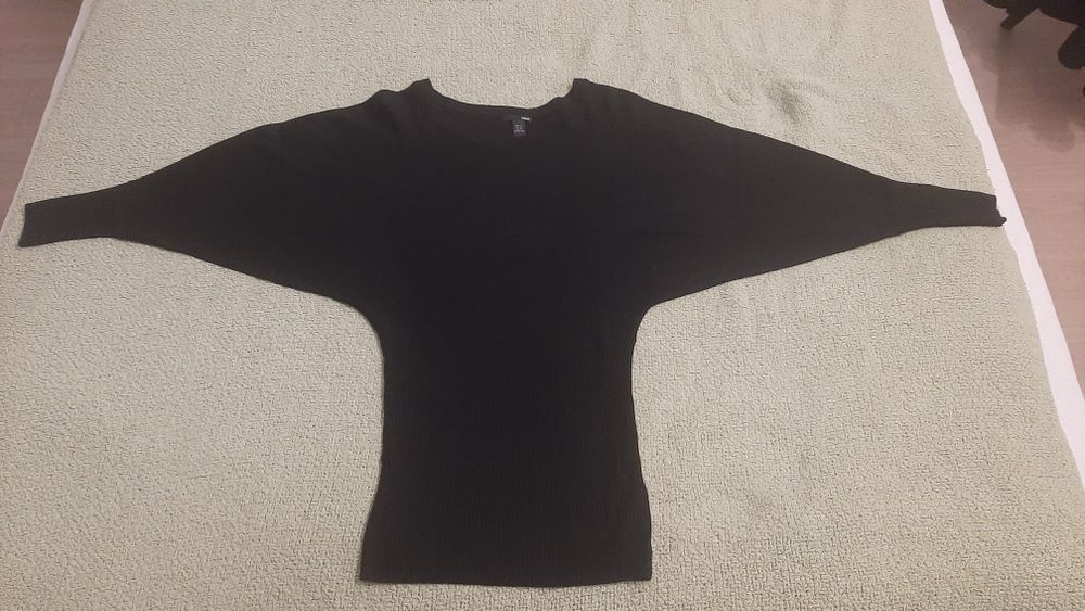 Sweter H&M czarny z wełną xs/s