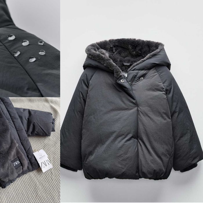 Зимова водостійка куртка zara з хутром ріст 104 , 110 і 116 см