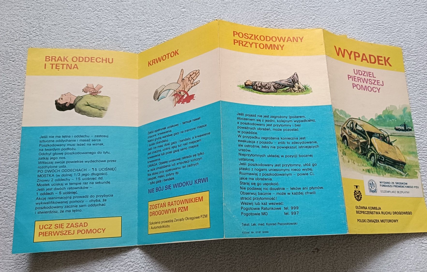 Broszura PRL udziel pierwszej pomocy ulotka 87 rok stan idealny
