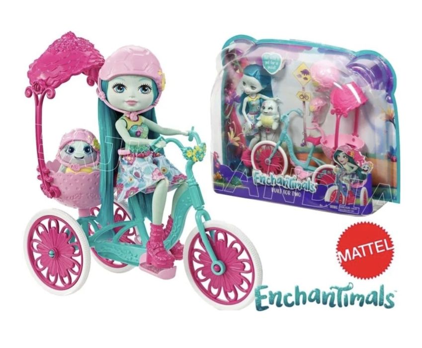 Enchantimals, lalka z rowerem dla dwojga, zestaw,