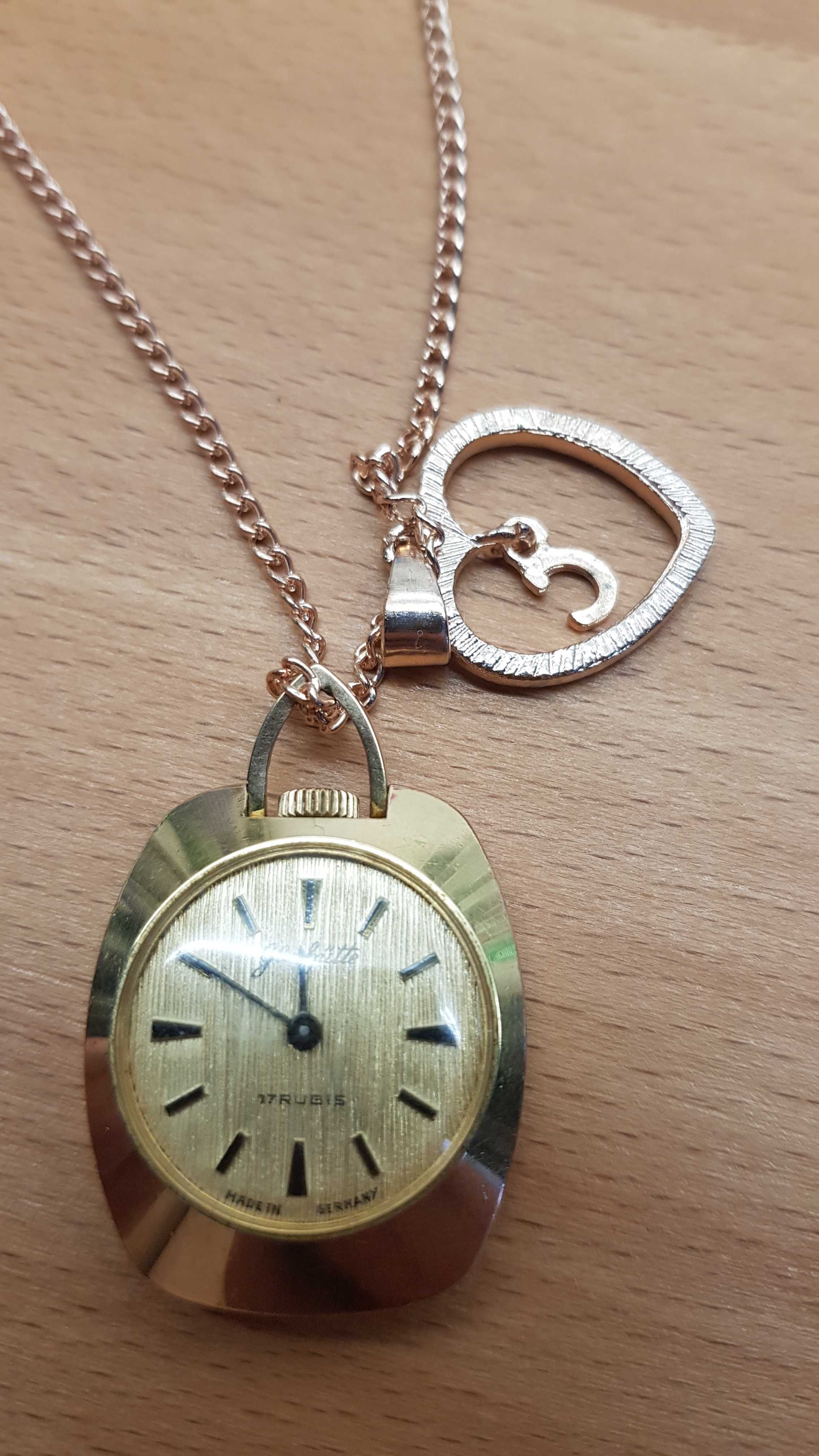 Zegarek mechaniczny *Glashutte* wisiorek/naszyjnik+Gratis!