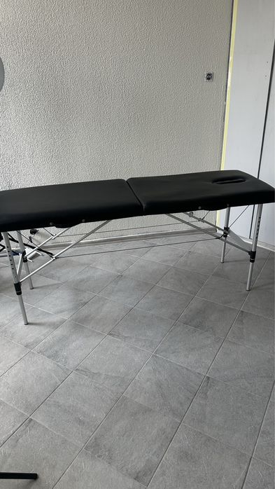 Stół do masażu aluminiowy czarny