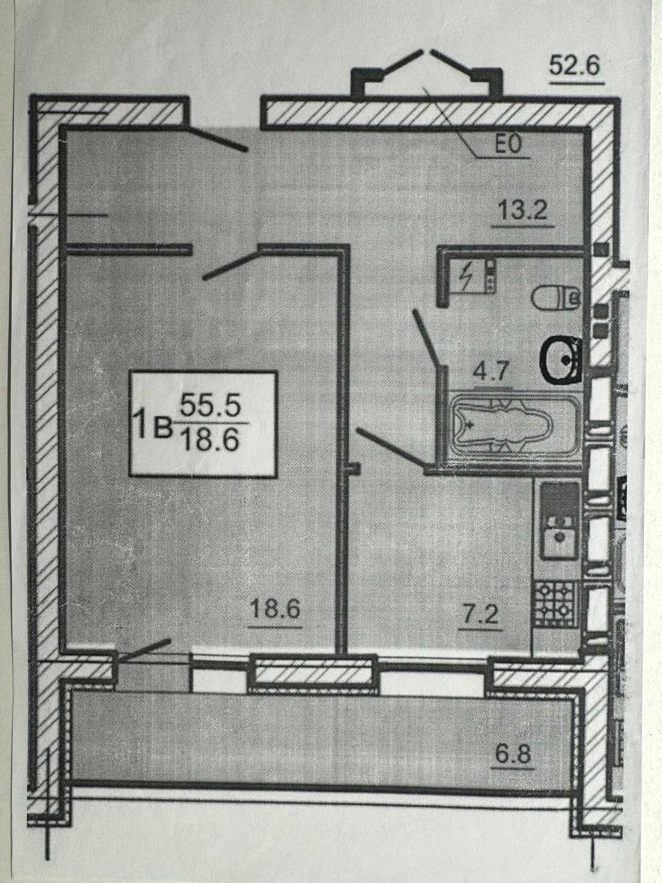 Продам 1 комн. квартиру ЖК Оазис 55,5 м²