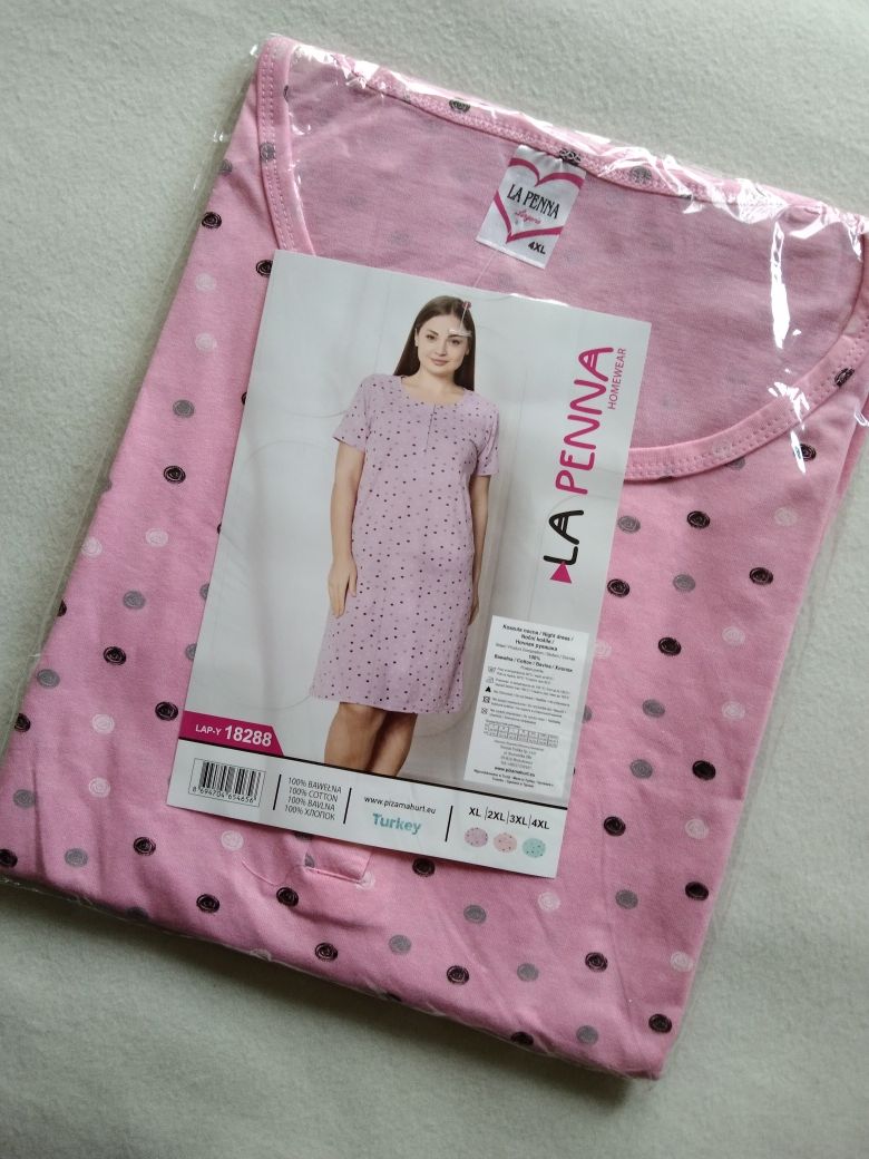 4XL 48 Koszula ciążowa nocna piżama do karmienia odpinana rozpinana La