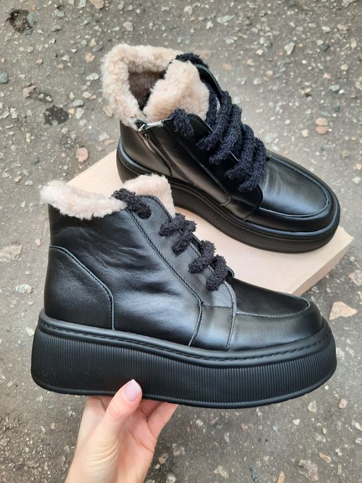 Зимові хайтопи черевики натуральна шкіра