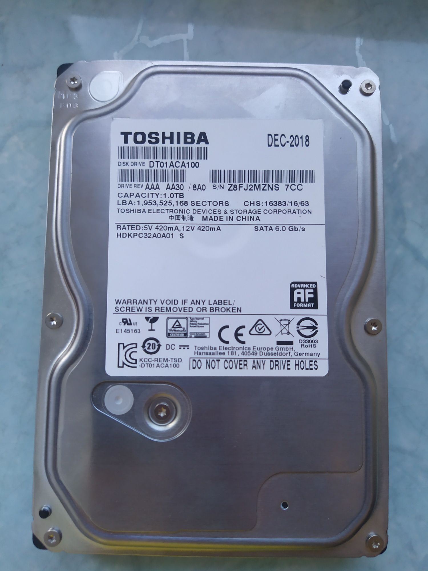 Toshiba 1 TB sata 6.0 gb/s