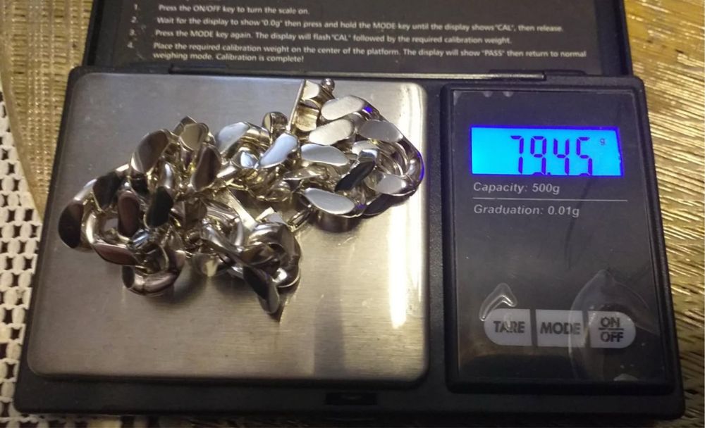 Серебряный браслет 925 Панцирь 79г
