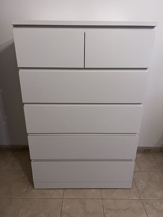 Cómoda c/6 gavetas, branco, 80x123 cm