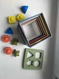Розвиваюча Іграшка-сортер пірамідка Taf Toys Саванна Кубики Африка