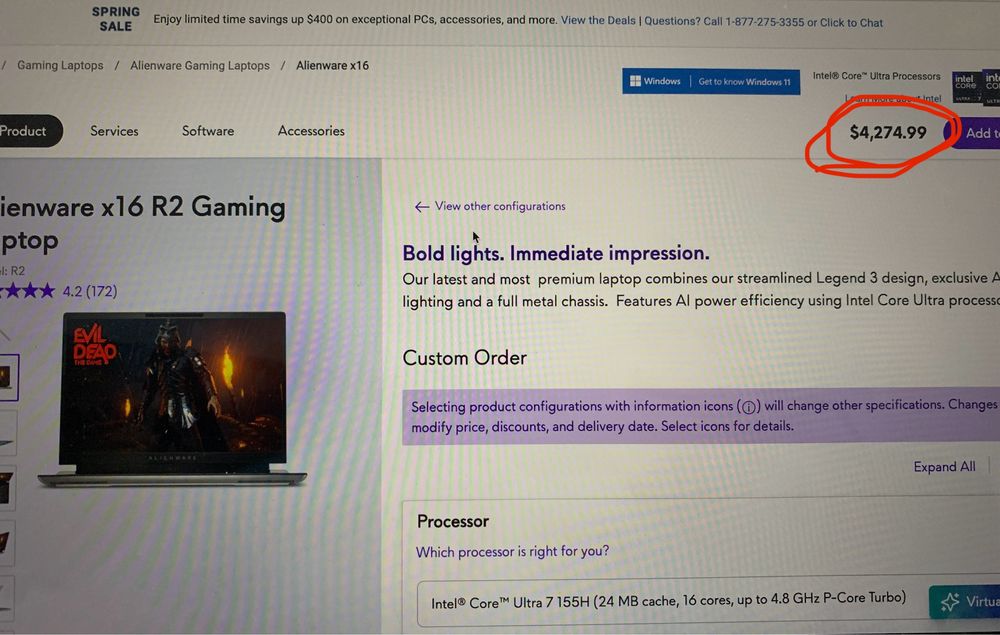 Игровой ноутбук Dell Alienware X16 R2