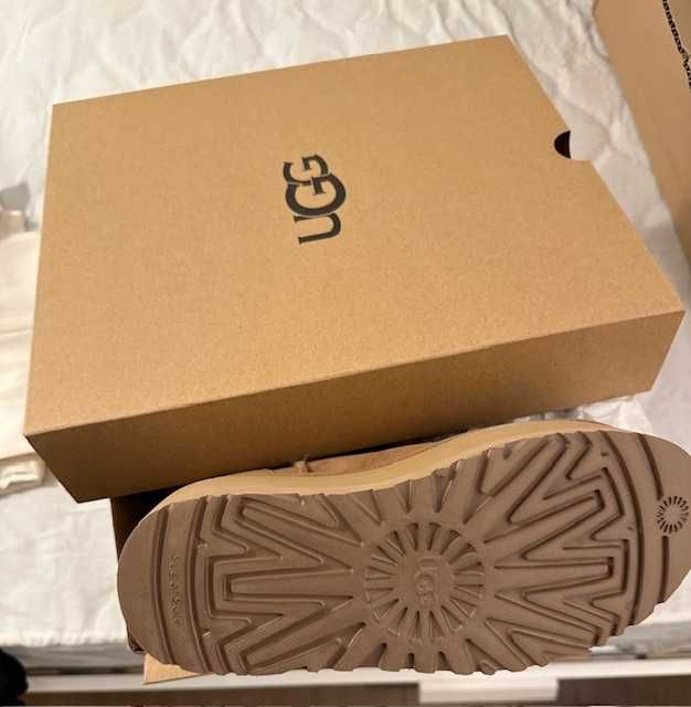 Botas plataforma Chelsea UGG, mini, camel, n.º 37