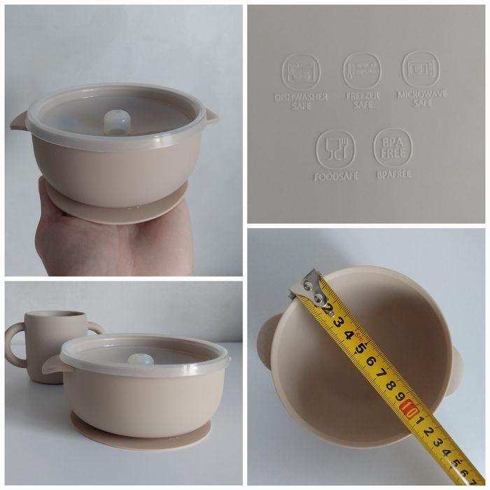 Дитячий посуд для прикорму, силіконова тарілка, поїльник, ланч-бокс