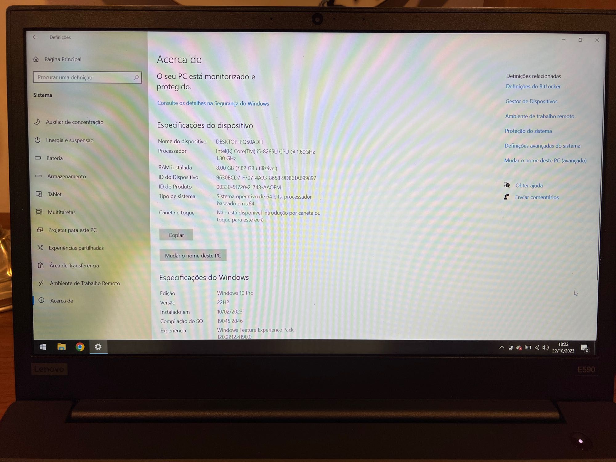 Portátil Lenovo Thinkpad E590 i5 8 GB RAM