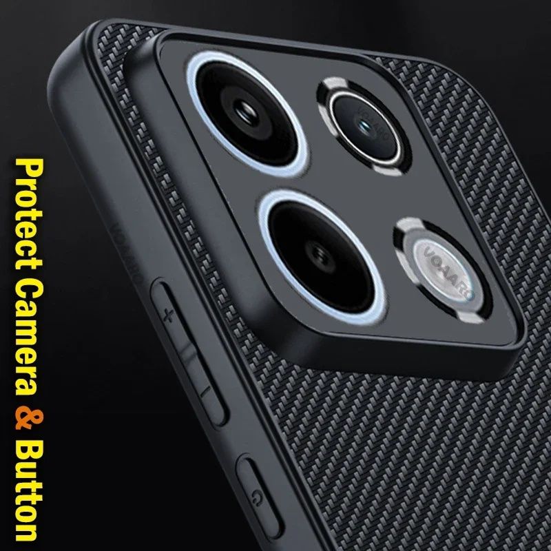 Чехол для Poco M6 Pro 4G, Xiaomi Redmi Note 13 Pro 4G (черный карбон)