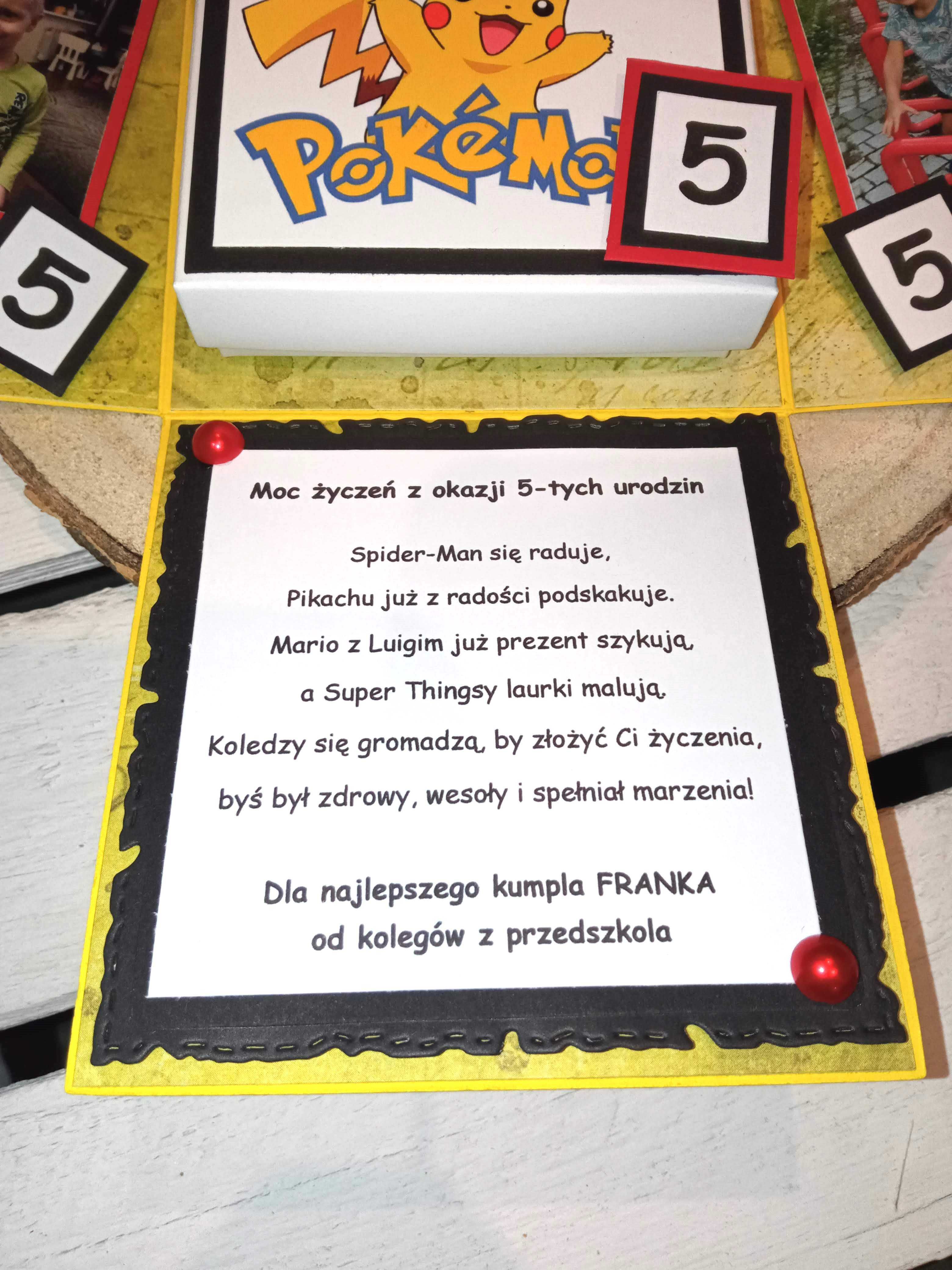 Kartka urodzinowa dla dziecka, Pokemon, exploding box !
