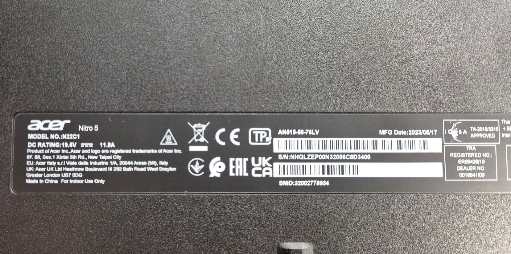 Laptop gamingowy ACER NITRO 5, Komis Jasło Czackiego