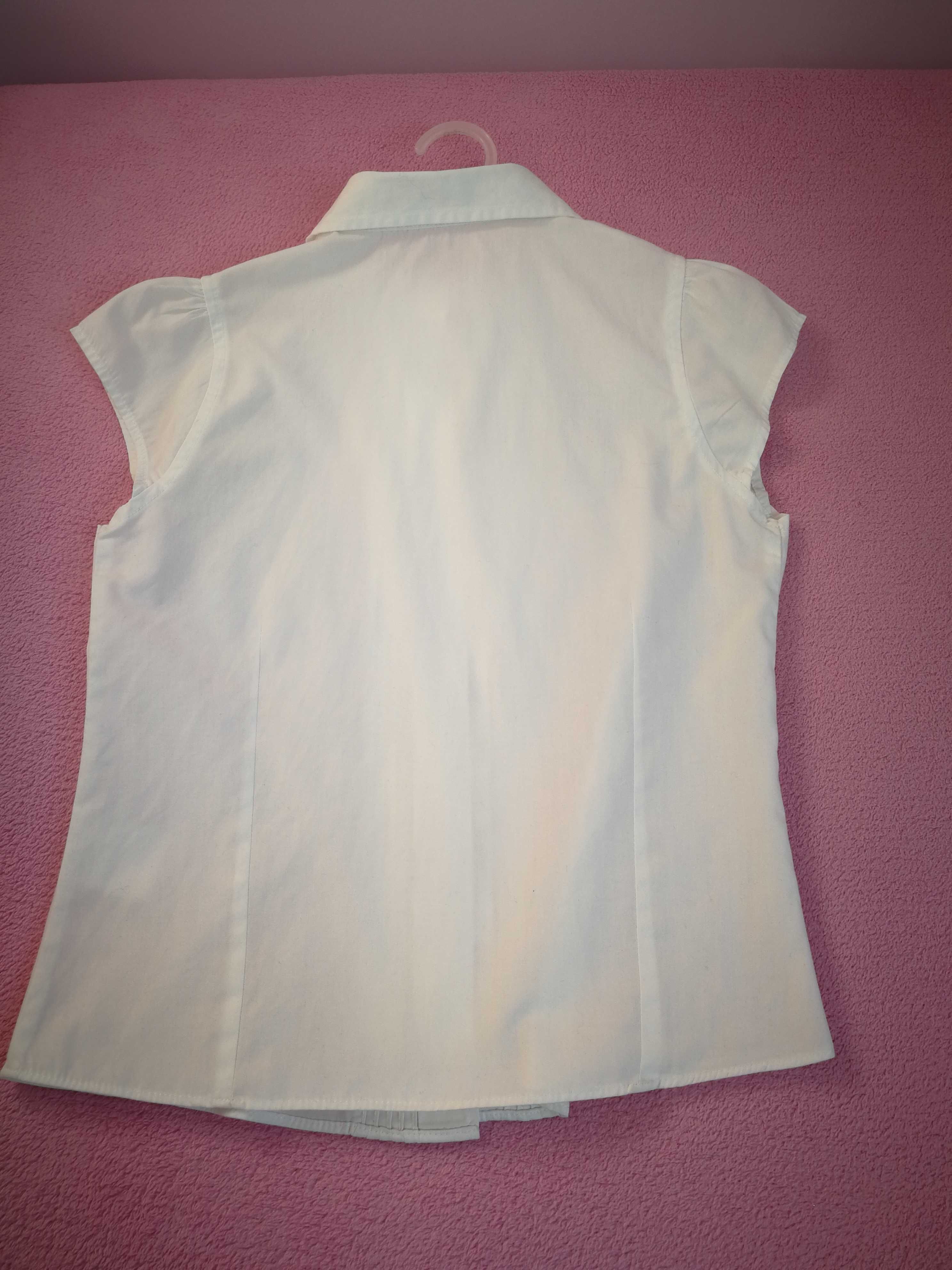 Koszula biała bawełniana dla dziewczynki 122cm.nowa