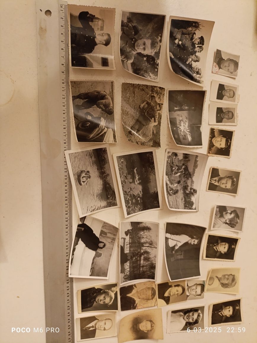 Stara fotografia zdjęcia czarno białe rodzinne 100sztuk