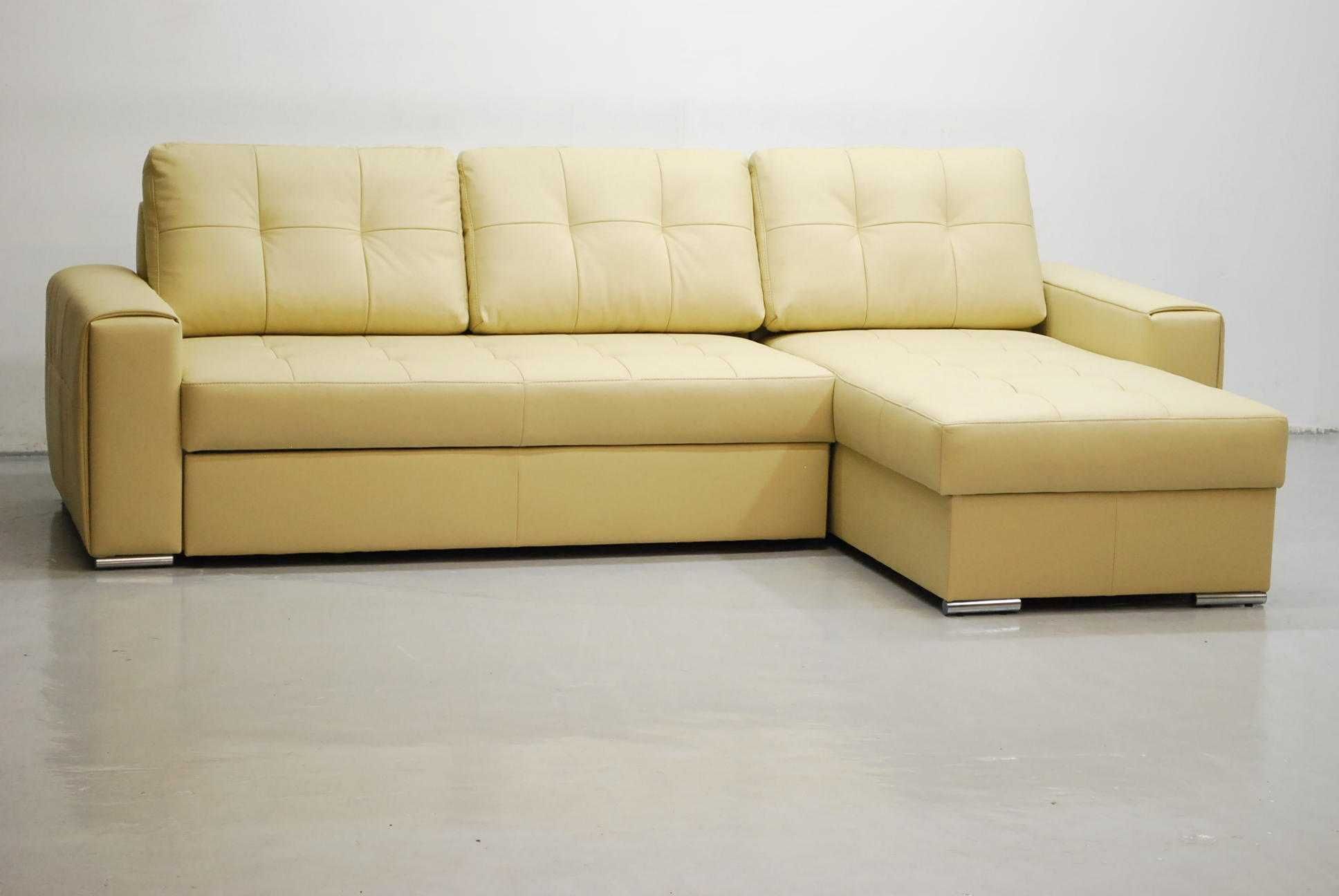 OOC beżowy SKÓRA NATURALNA NAROŻNIK spanie 1100 sofa kanapa rogówka