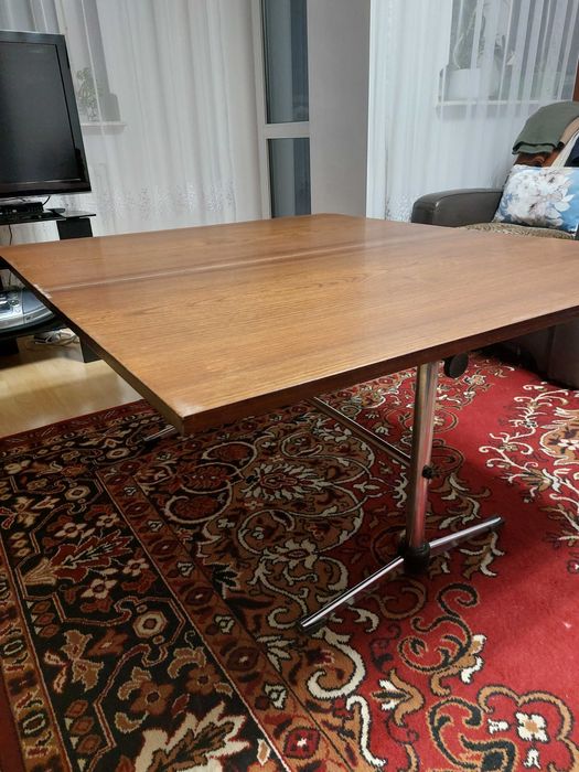 Ława drewniana, rozkładana z lat 80-tych