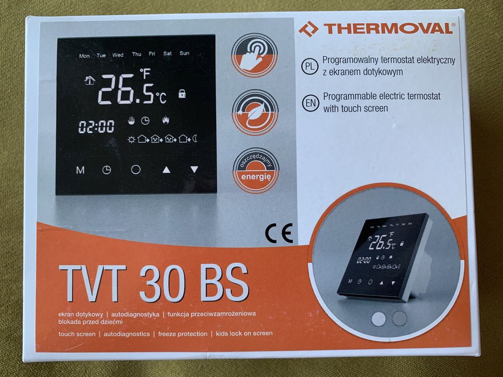 Nowy Termostat Thermoval TVT 30 BS dotykowy Okazja!