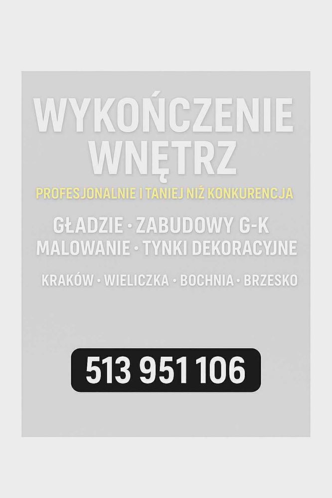 Gładzie, regipsy, malowanie – Kraków i okolice – szybko i solidnie