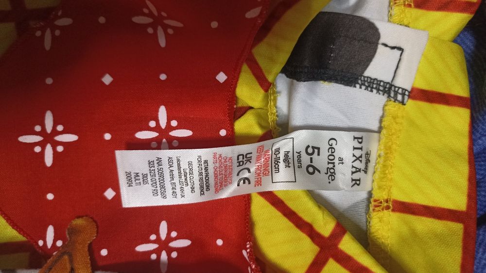 Przebranie Toy Story Chudy 5-6 lat + kapelusz Disney