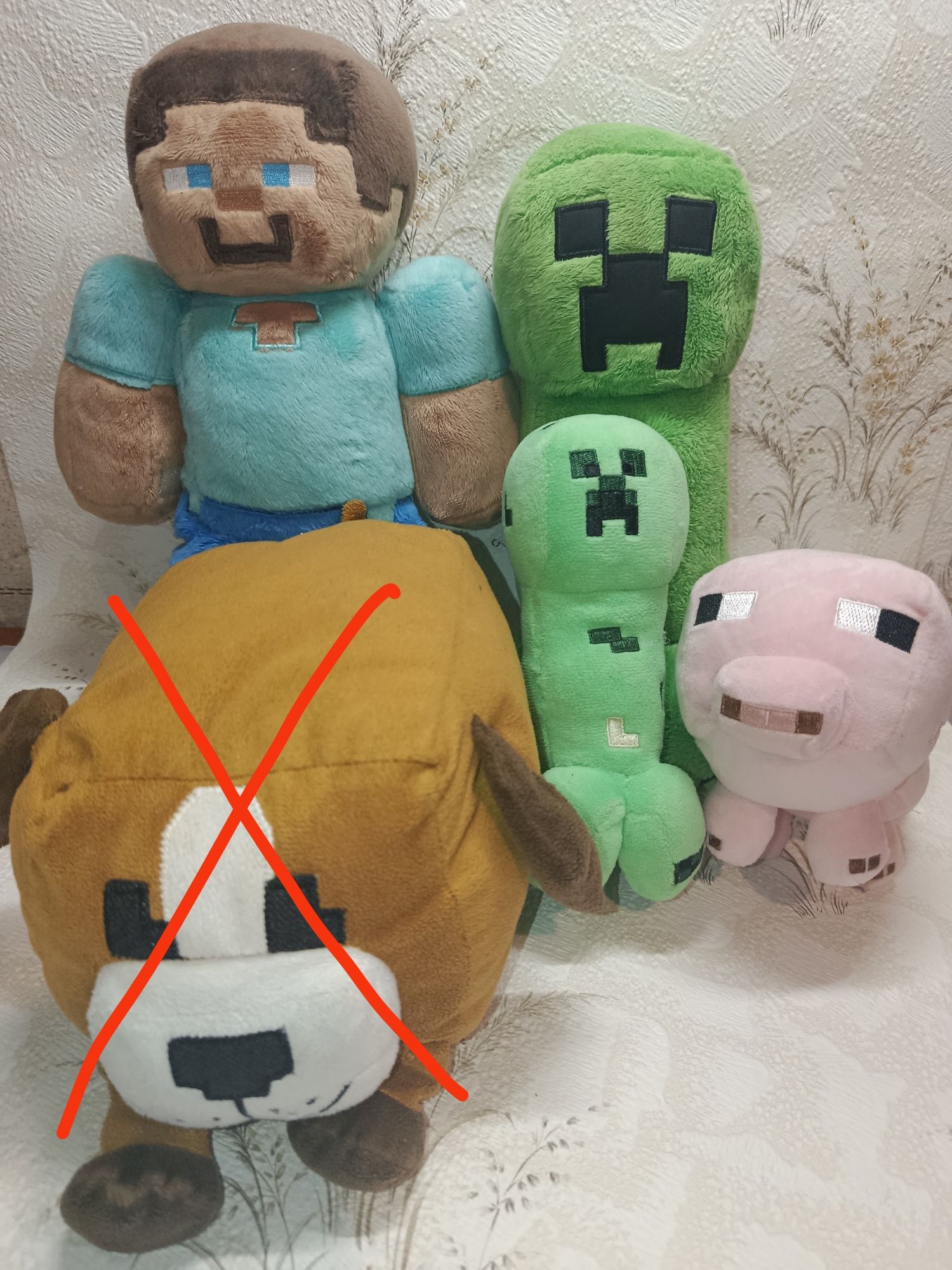 Мягкая игрушка Майнкрафт Стив Крипер Свинка Minecraft