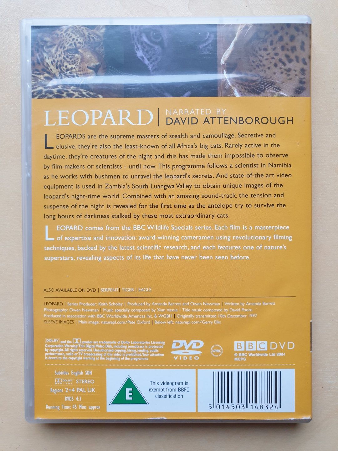 DVD Leopard by David Attenborough dzikie koty BBC