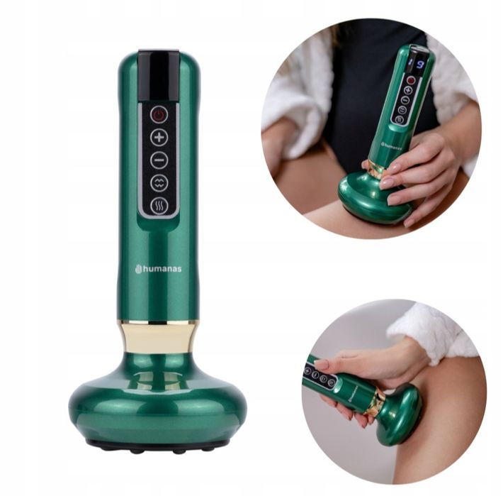 Masażer antycellulitowy bańka chińska Humanas DermaSmooth zielony