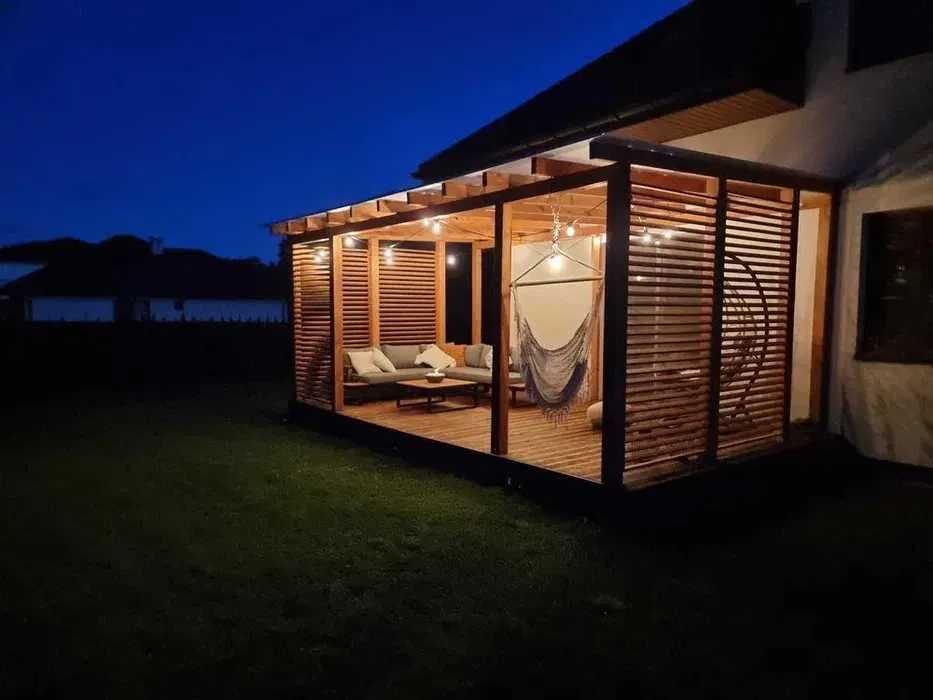 Pergola ogrodowa drewniana zadaszenie tarasu taras 6x3