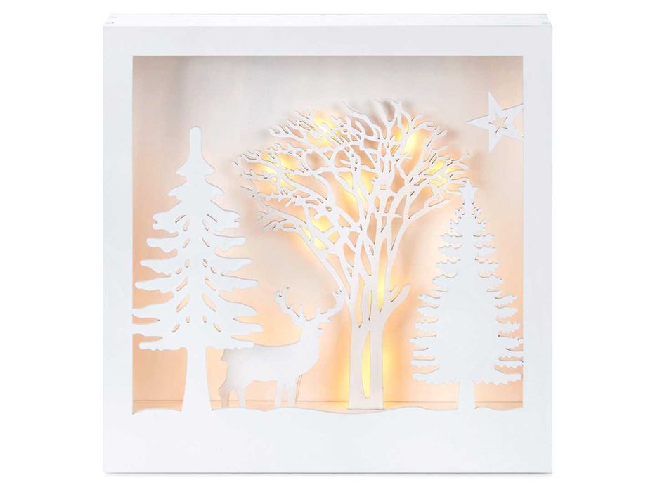 Dekoracja świetlna Folkabo Markslöjd 27 cm lampion drewno LED zima