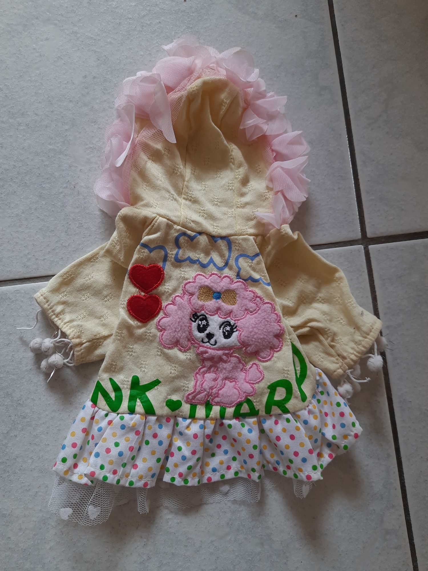 Sukienka z kapturem dla psa (ubranko dla psa) rozmiar XS
