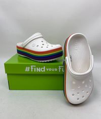 Сабо жіночі крокси Crocs Platform веселка кольорові