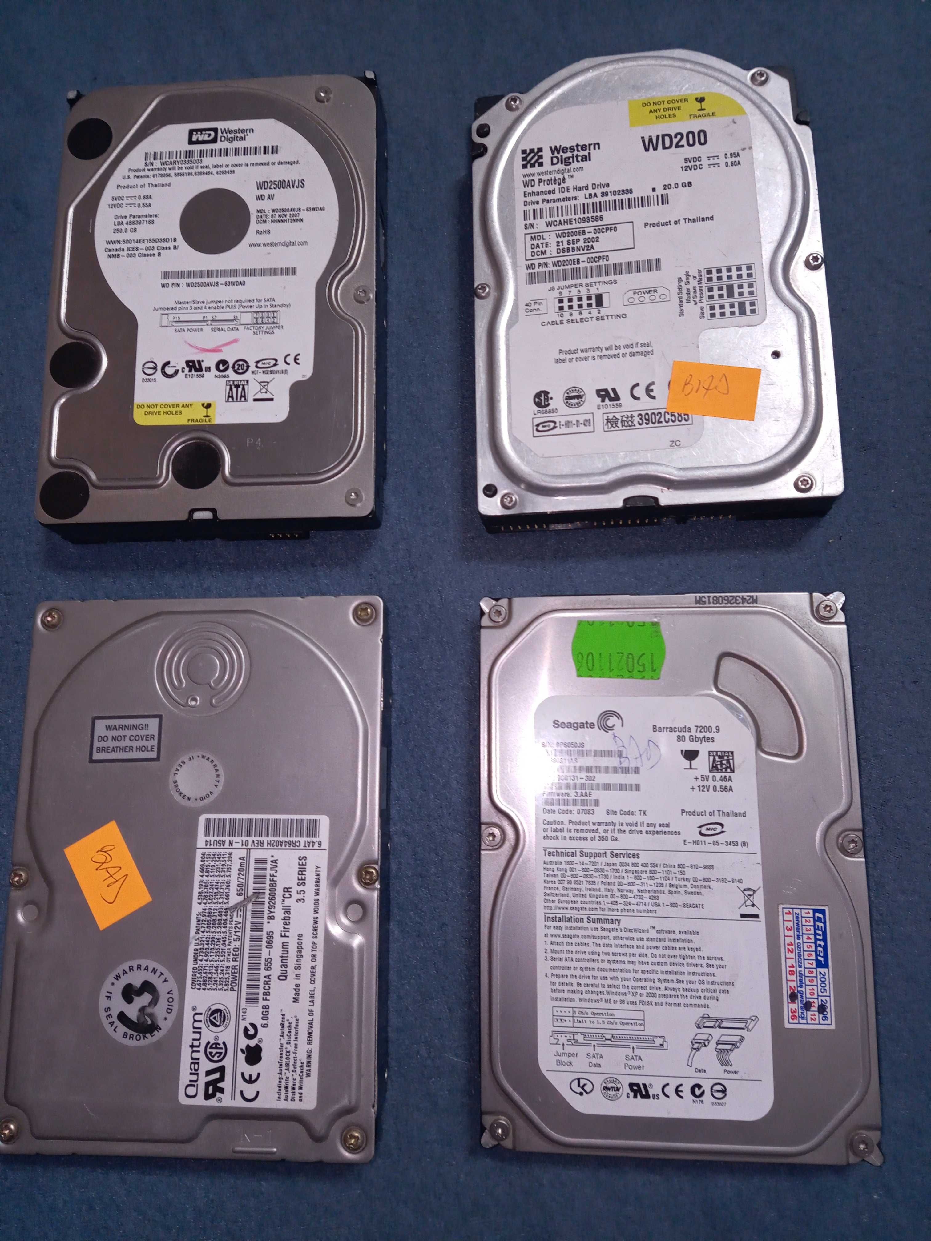 4 uszkodzone dyski HDD 3,5;; 6GB,20GB,