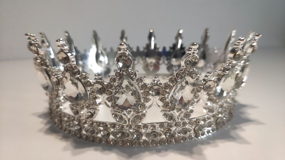 Корона на торт 15;14;12,5;6;5;3 см, глітер (блистівки), топер