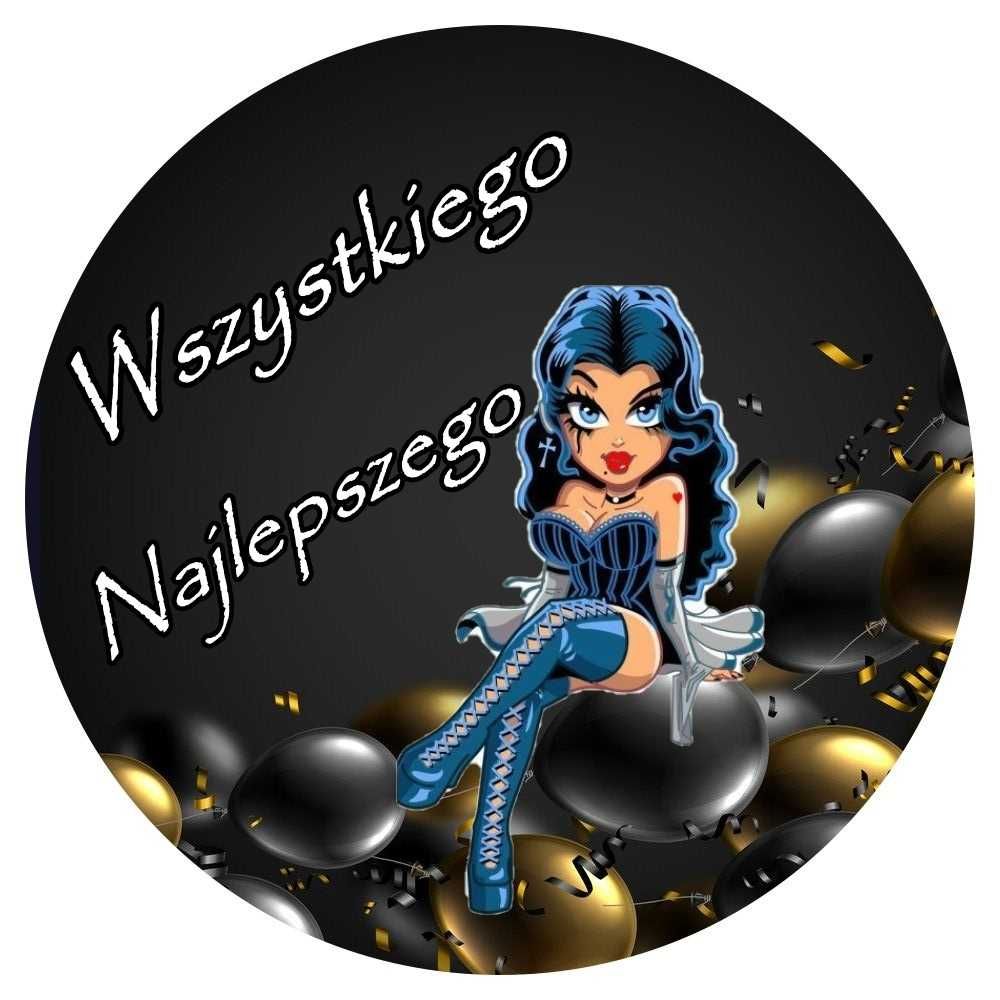Opłatek na tort urodziny Kobieta Balony Audi Auto Samochód Logo wzory