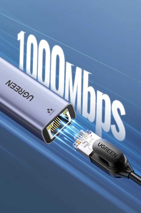 Сетевая карта UGREEN 3.0 USB Ethernett 1000 Мбит/с 5 Гбит/с