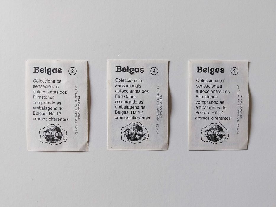 3 cromos FLINTSTONES (Belgas) antigos | lote