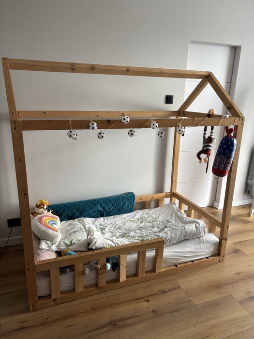 Łóżko drewniane dziecięce domek 160x80