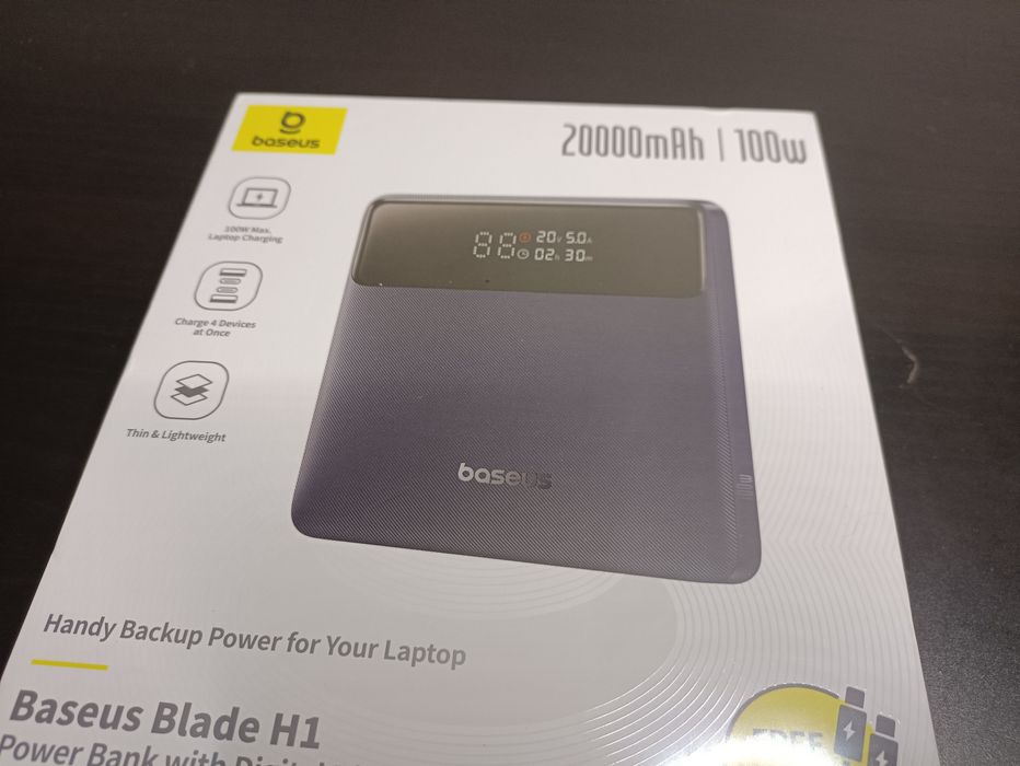 Powerbank 100W для MACBOOK Pro Baseus В ПЛІВЦІ 20000mAh для НОУТБУКА