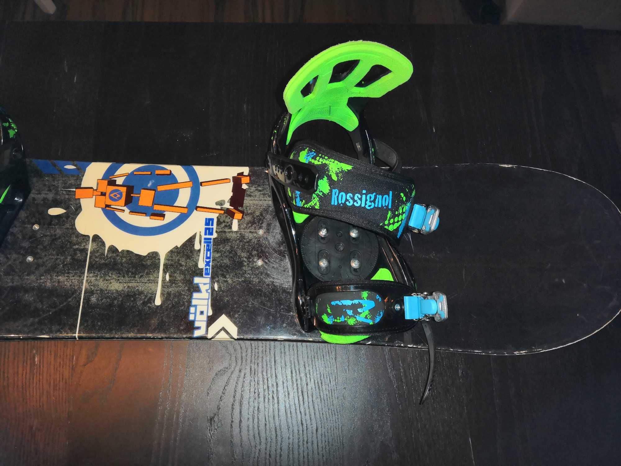 Deska snowboardowa dziecięca (122cm), wiązania i buty 24cm