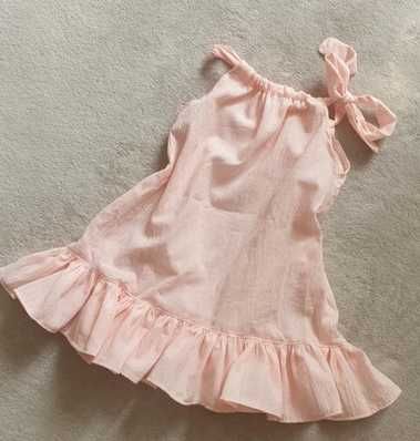 Muslinowa sukienka z falbankami roz.92 NOWA