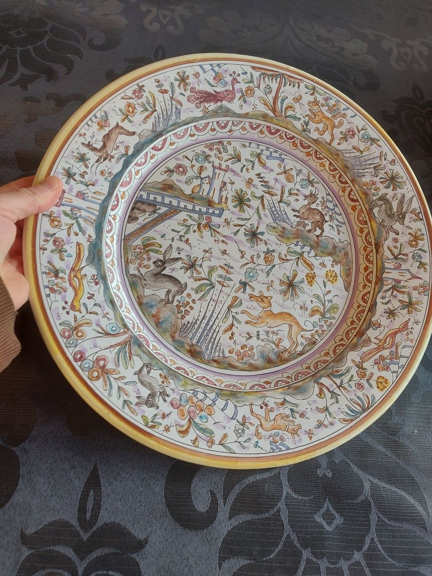 Prato pintado à mão Cerâmica Conímbriga Séc. XVII