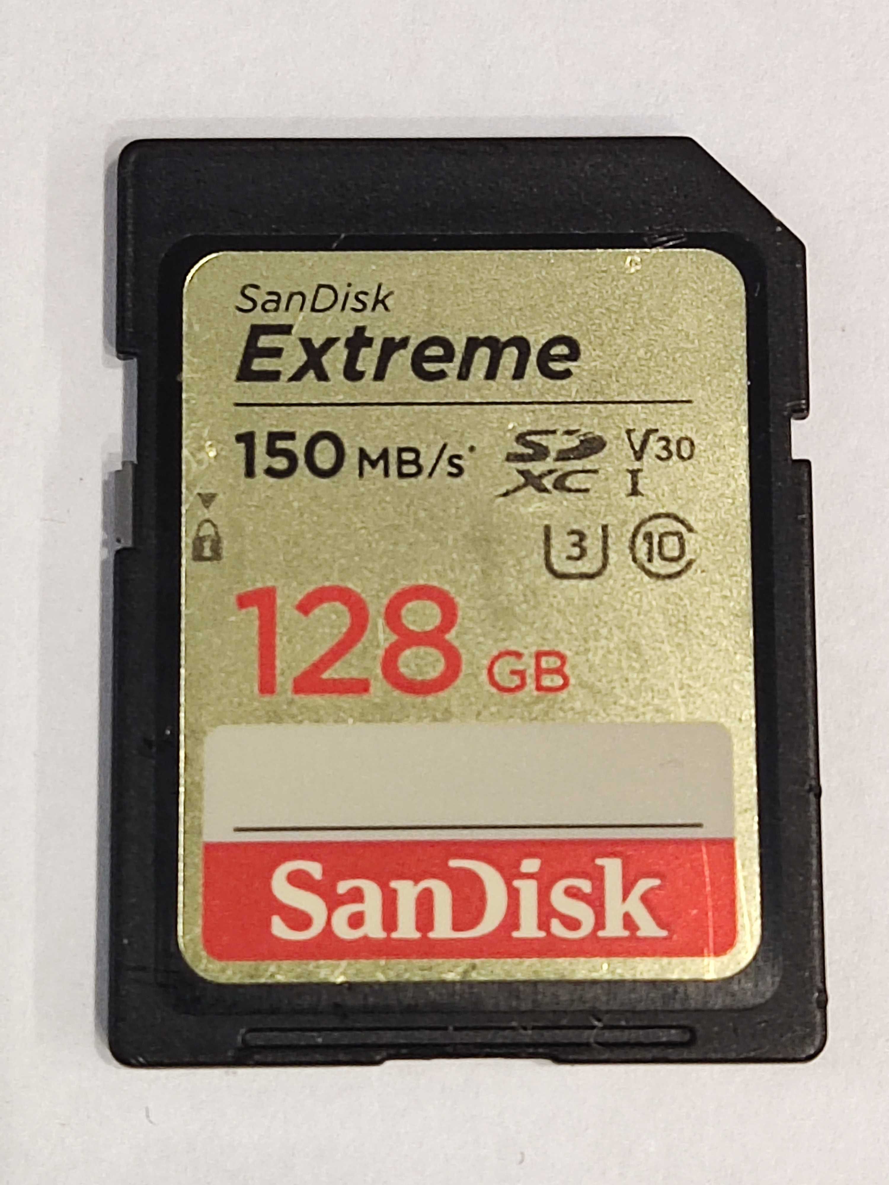 Скоростная карта памяти SD SanDisk Extreme 128GB UHS-I V30 U3 150MB/s