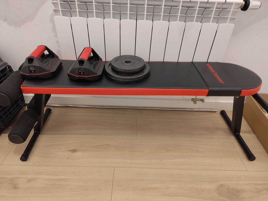 Ławka do wyciskania na siłownię, składana płaska lub pod kątem